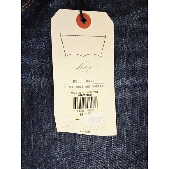 Levi's Size 27X30 Womens Bold Curve Bootcut Blue Denim 5 Pocket Logo Jeans NWT - Picture 6 of 14